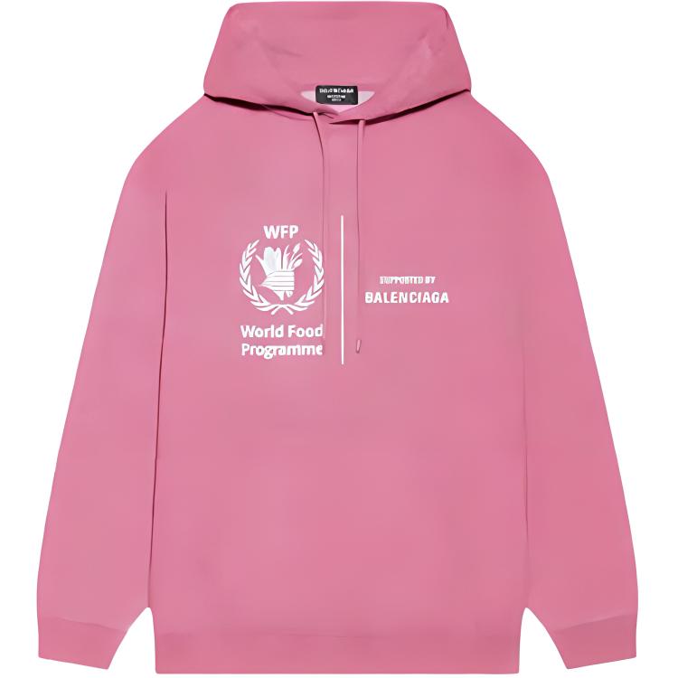 (Women) Balenciaga  Pink Logo Print Hoodie Long Sleeve Oversized Fit. 570792-TJVK4-5621 圖 2