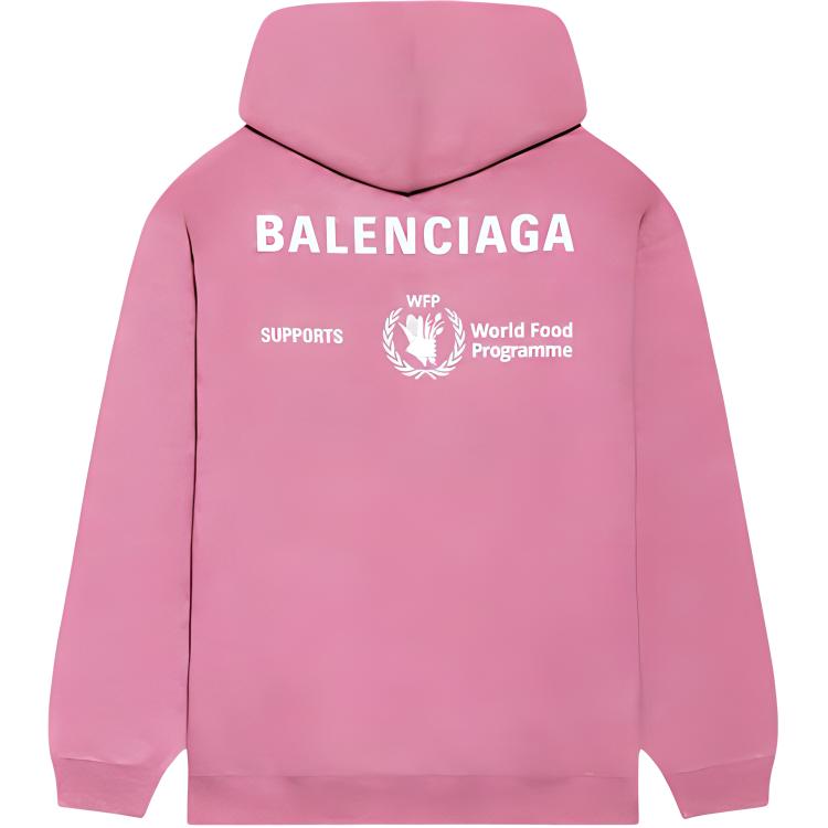 (Women) Balenciaga  Pink Logo Print Hoodie Long Sleeve Oversized Fit. 570792-TJVK4-5621 圖 3