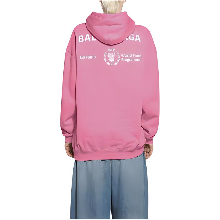 (Women) Balenciaga  Pink Logo Print Hoodie Long Sleeve Oversized Fit. 570792-TJVK4-5621 圖 6