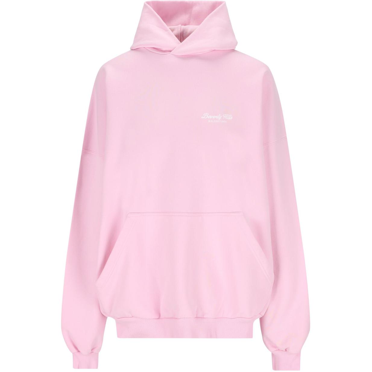 Order (W) 巴黎世家粉色徽标印花连帽衫常规版长袖 739024TQVS75708