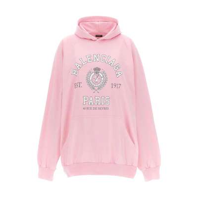 (Women) Balenciaga Pink Logo Print Long Sleeve Sweatshirt. 697879TMV993167
