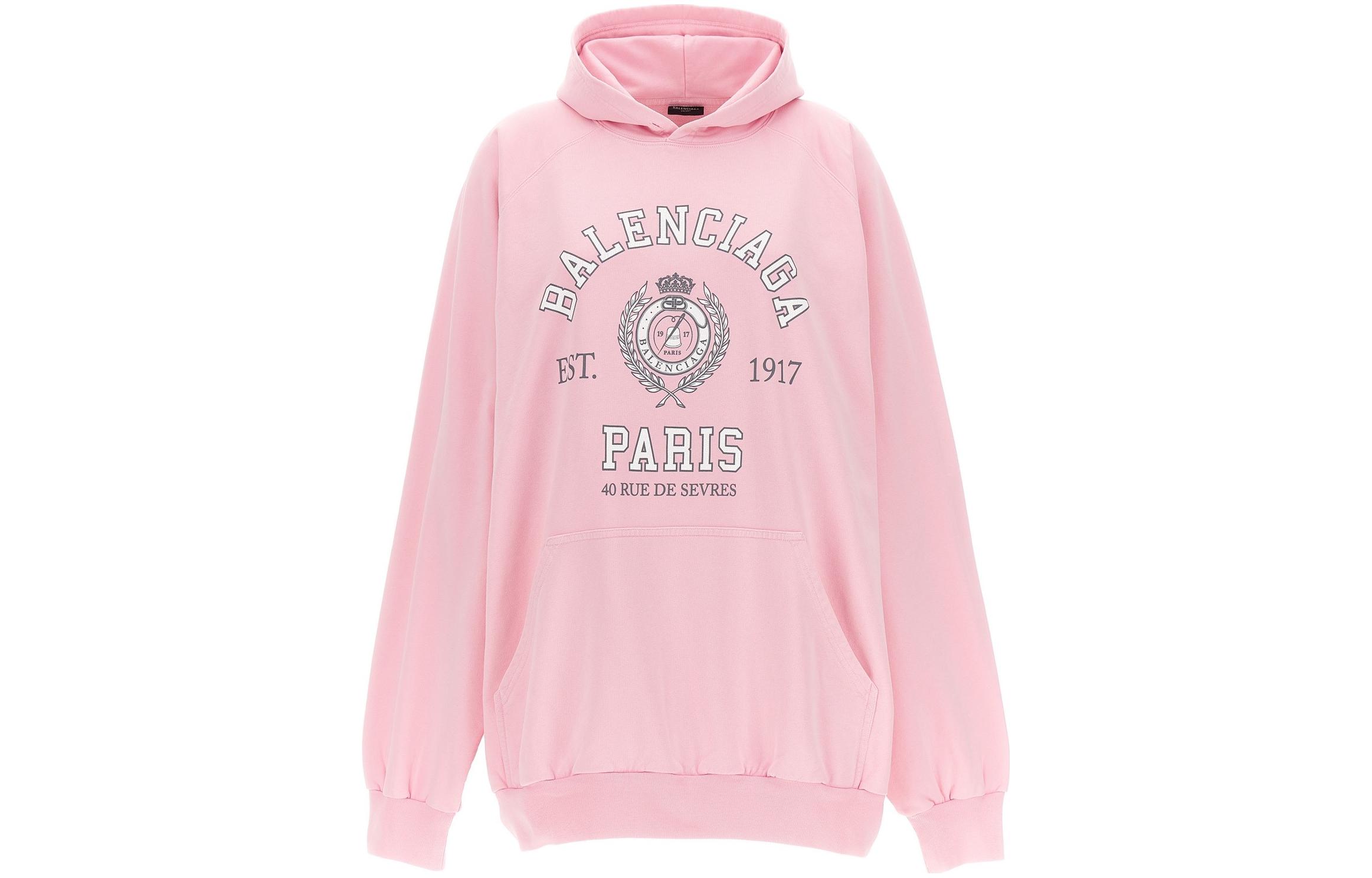 Order (Women) Balenciaga  Pink Logo Print Long Sleeve Sweatshirt. 697879TMV993167