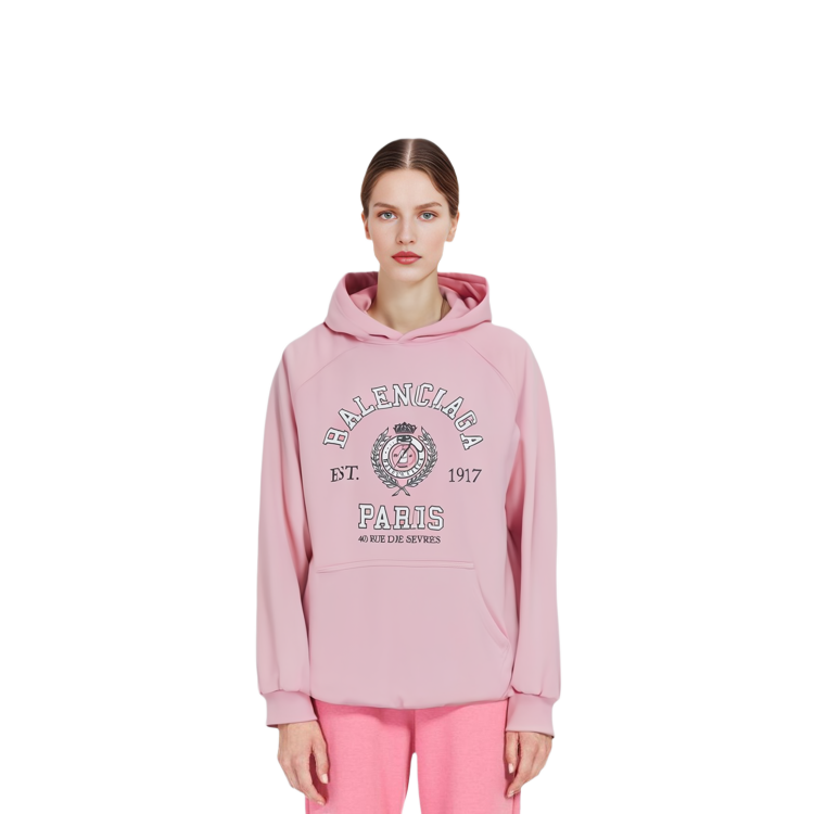 Shop (Women) Balenciaga  Pink Logo Print Long Sleeve Sweatshirt. 697879TMV993167