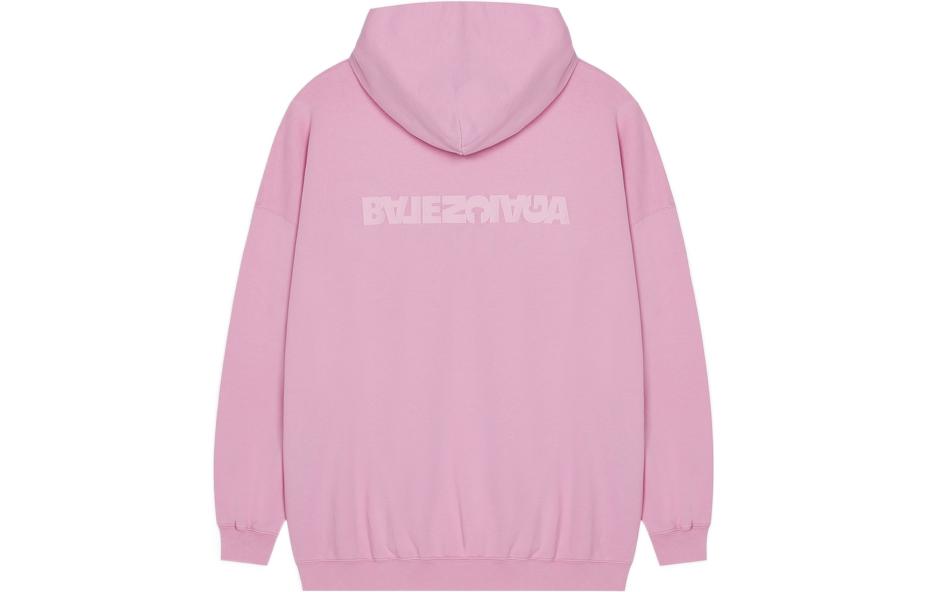 Lookbook (Women) Balenciaga  Pink Printed Logo Hoodie SS22 Collection. 620947TLVB45000