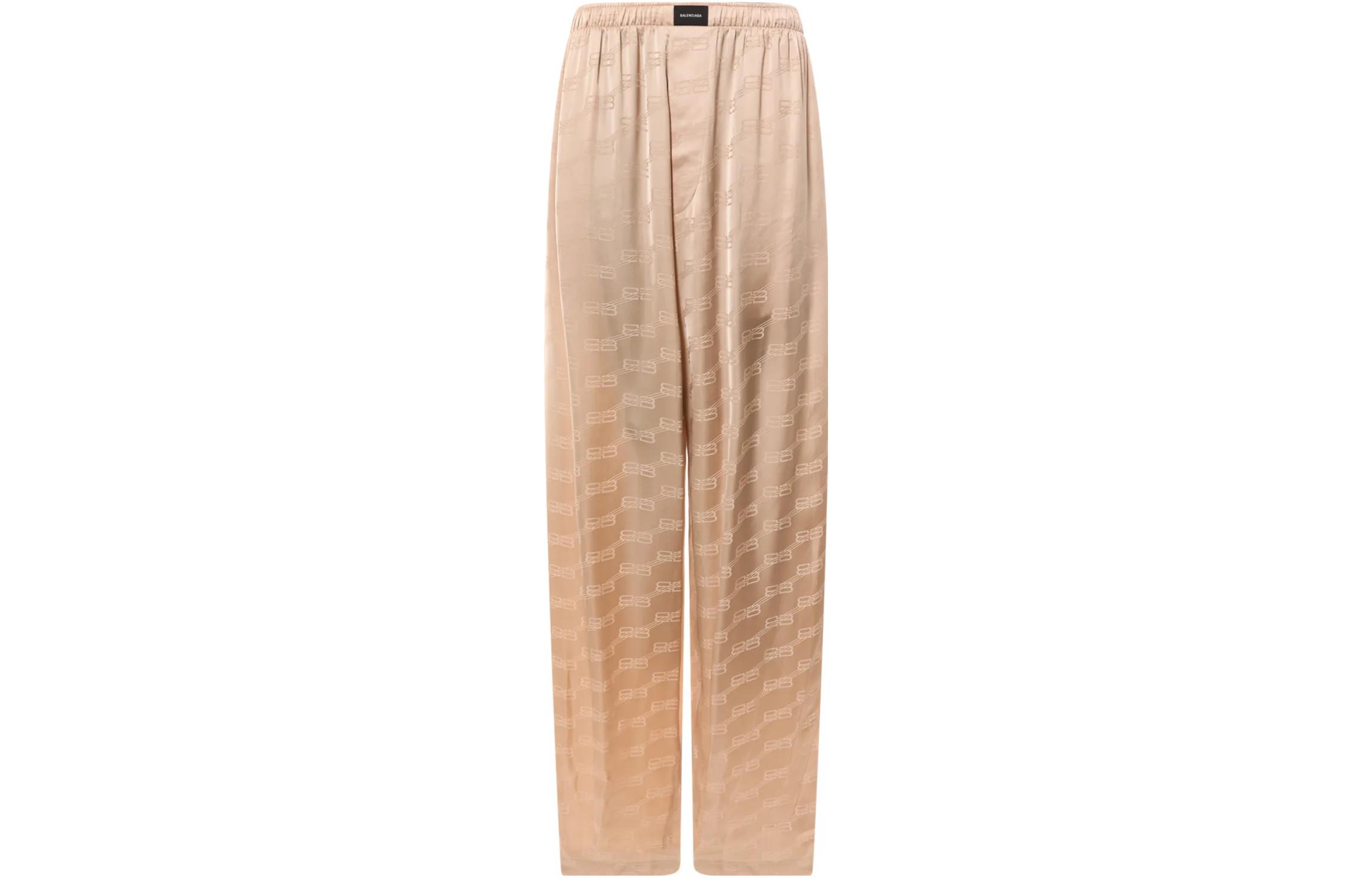 (Women) Balenciaga  Pink Relaxed Fit Elastic Waist Wide-Leg Casual Pants. 659026TMO681975