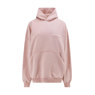 (Women) Balenciaga Pink Stripe Logo Print Hoodie Regular Fit Long Sleeve. 739024TKVI9D1764