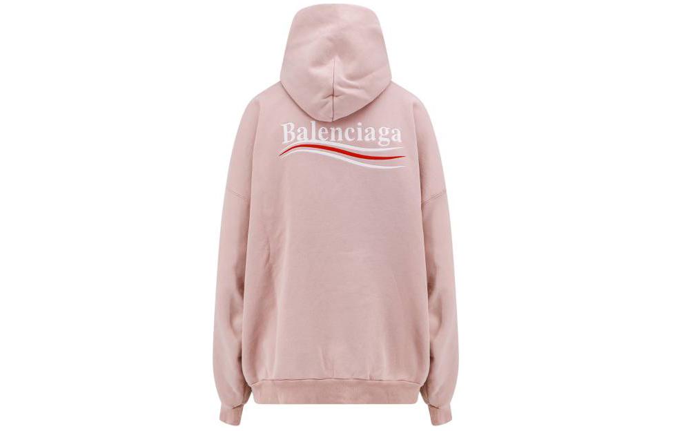 (Women) Balenciaga  Pink Stripe Logo Print Hoodie Regular Fit Long Sleeve. 739024TKVI9D1764 圖 3