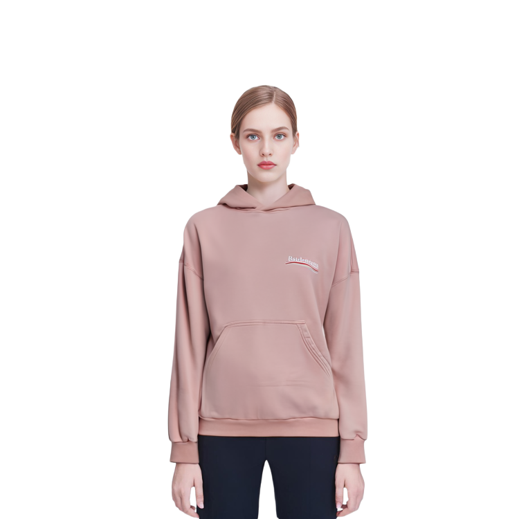 (Women) Balenciaga  Pink Stripe Logo Print Hoodie Regular Fit Long Sleeve. 739024TKVI9D1764 圖 5
