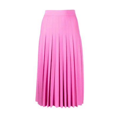 (Women) Balenciaga Pleated Pink Midi Skirt Casual Style. 681976T51735630