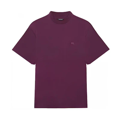 (Women) Balenciaga Purple Logo Embroidered Oversized T-Shirt. 657059TKV908476