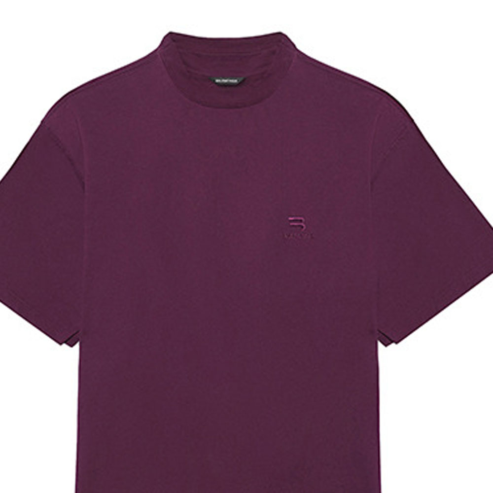 (Women) Balenciaga  Purple Logo Embroidered Oversized T-Shirt. 657059TKV908476 圖 4