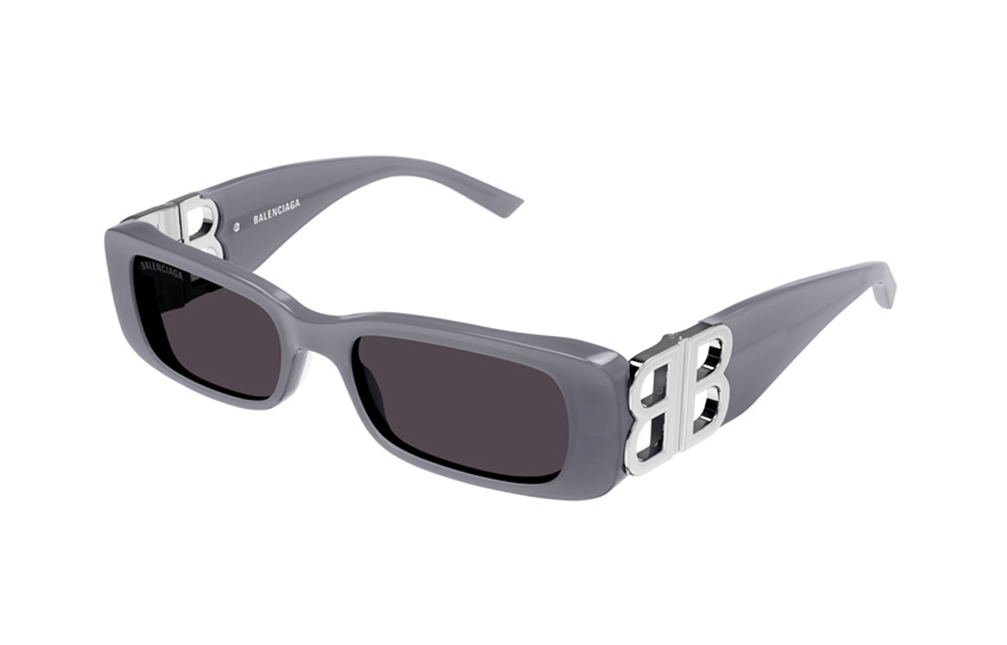 Order (W) Balenciaga Kacamata Hitam Abu-abu Persegi dengan Logo Double B. BB0096S-014