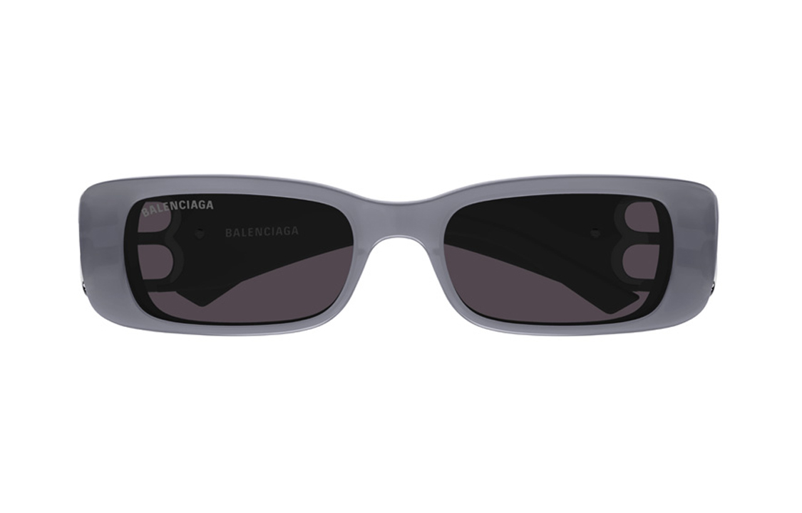 Lookbook (W) Balenciaga Kacamata Hitam Abu-abu Persegi dengan Logo Double B. BB0096S-014