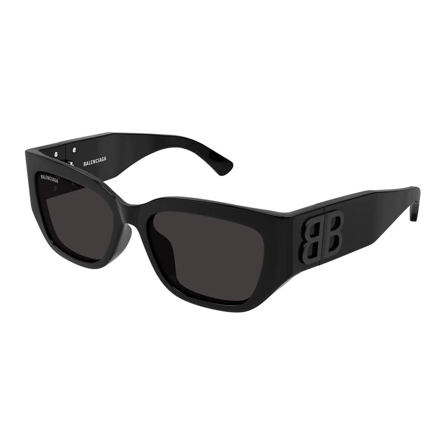 (Women) Balenciaga  Rectangular Sunglasses Black with Logo, Recycled Acetate Frame. BB0361SK-001