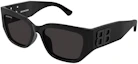 Buy (Women) Balenciaga Rectangular Sunglasses Black with Logo, Recycled Acetate Frame. BB0361SK-001