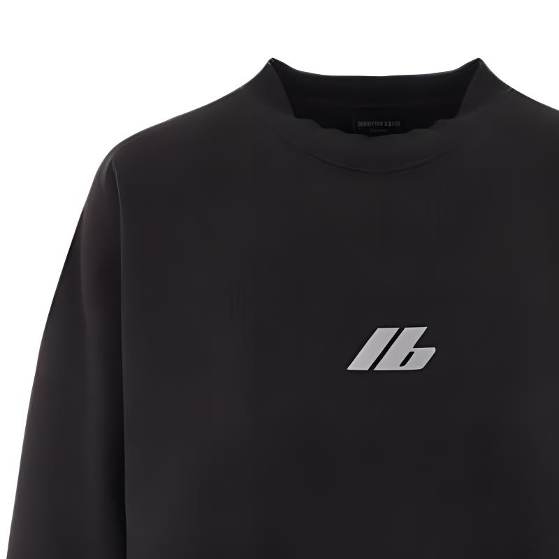 Details for (W) Balenciaga Sudadera Reflectante Logo Oversized Negra. 697869TQVT81083