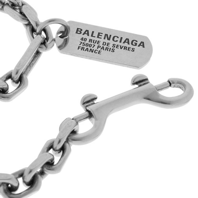 Lookbook (W) 巴黎世家 銀色雙面黃銅攀爬扣手鏈. 792886TZ99I0911