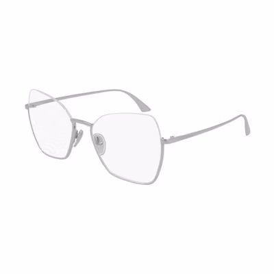 (Women) Balenciaga Silver Irregular Metal Frame Optical Glasses. BB0142O003