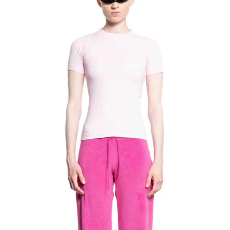 (Women) Balenciaga  Slim Fit Pink Crewneck Short Sleeve T-Shirt. 768075TQVS55708 圖 2