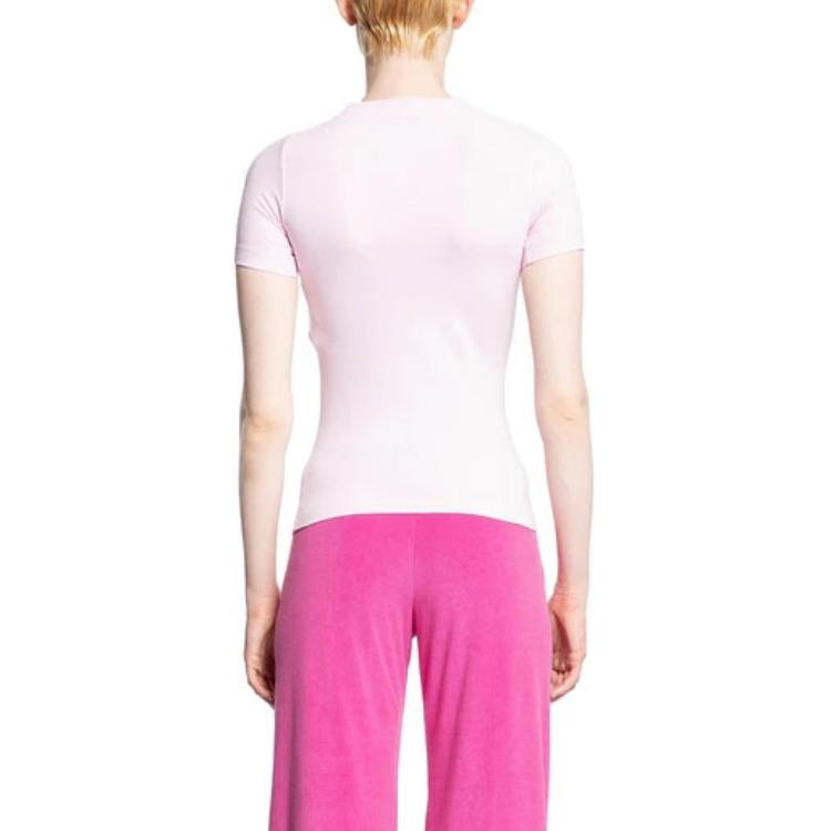 (Women) Balenciaga  Slim Fit Pink Crewneck Short Sleeve T-Shirt. 768075TQVS55708 圖 3