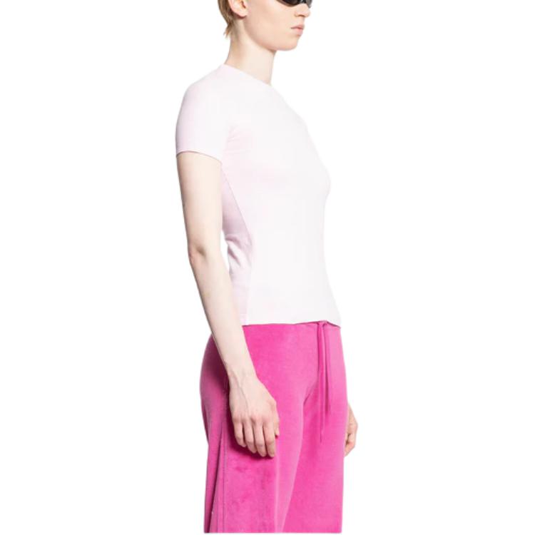 (Women) Balenciaga  Slim Fit Pink Crewneck Short Sleeve T-Shirt. 768075TQVS55708 圖 4