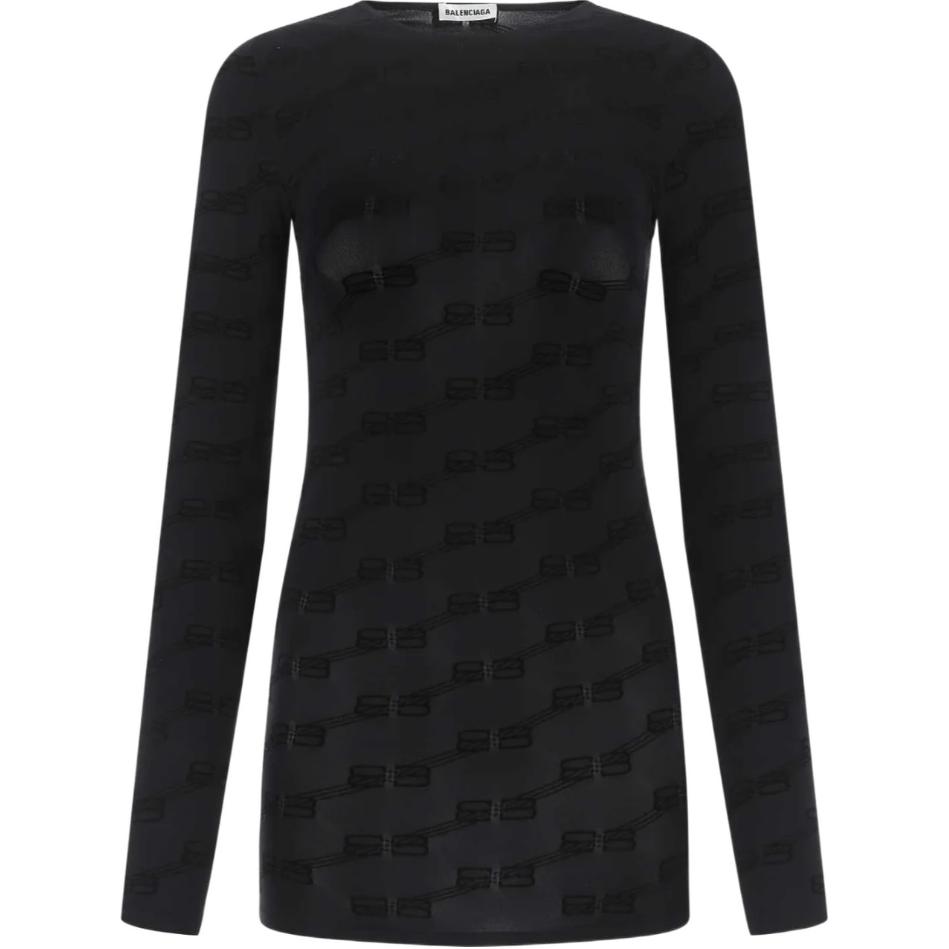 (Women) Balenciaga  Slim Fit Solid T-Shirt FW22 Black. 6008793C5B41000