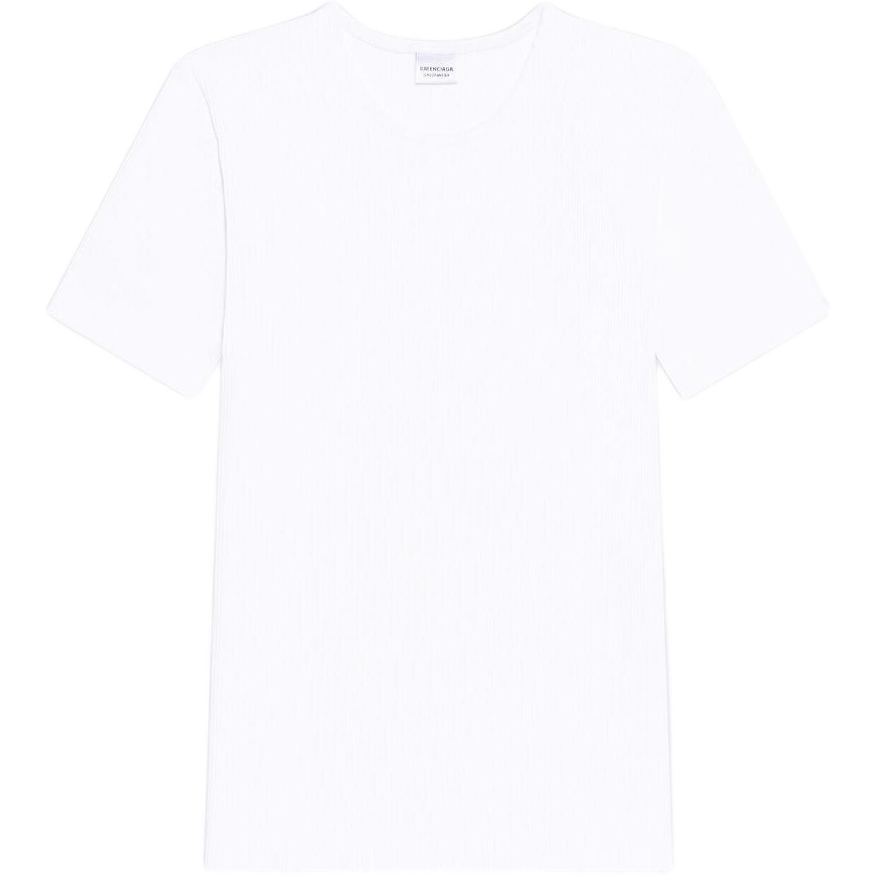 (Women) Balenciaga  Slim Fit White Crewneck Short Sleeve T-Shirt SS22 6855183B4B69000