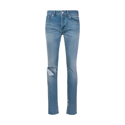 (Women) Balenciaga Slim Straight Jeans Blue 493467TXE094065