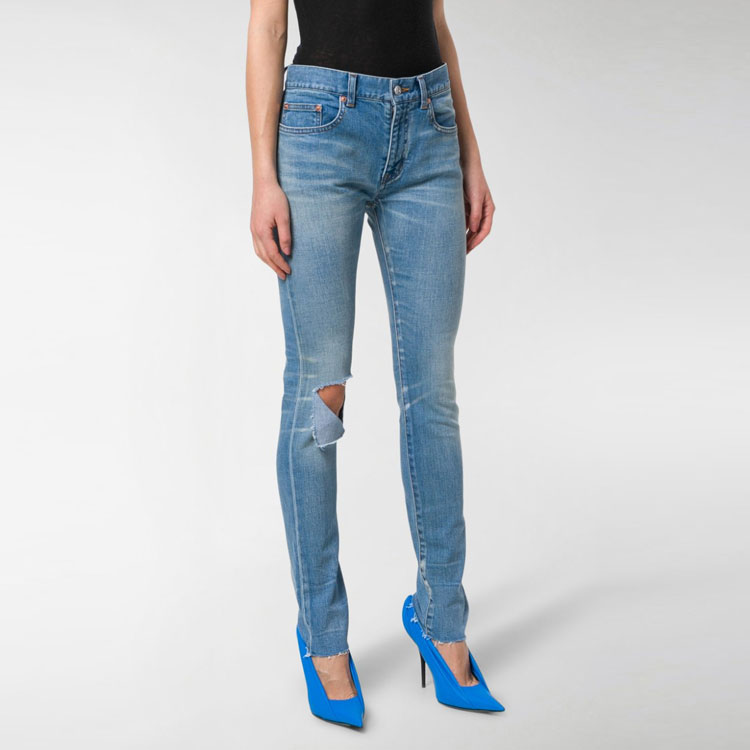 Purchase (W) 발렌시아가 슬림 스트레이트 진 블루 493467TXE094065