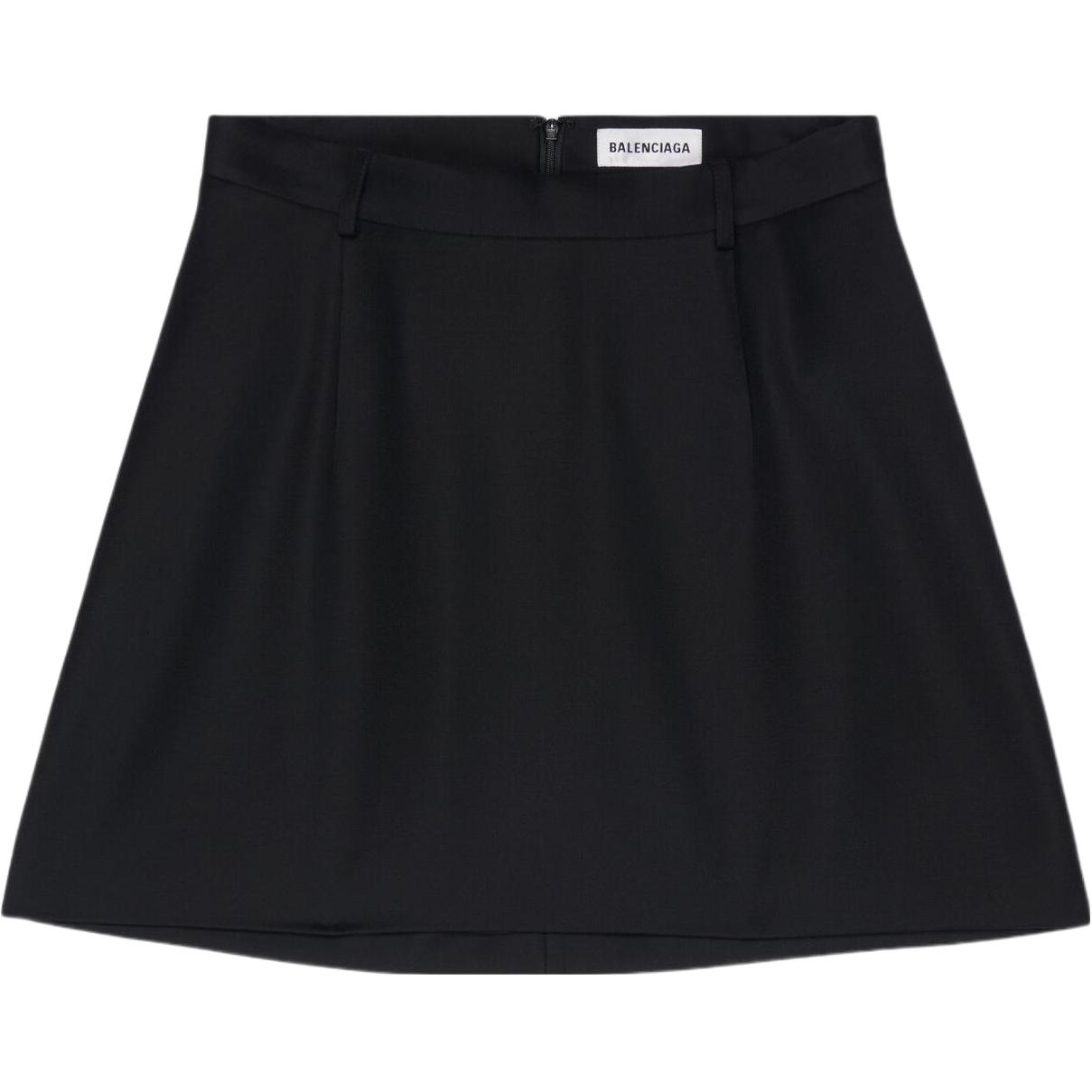 (Women) Balenciaga  Solid Logo Patch Mini Skirt Casual Short Skirt. 704366TJT351000