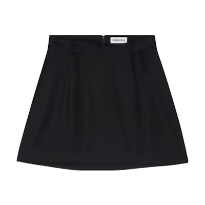 (Women) Balenciaga Solid Logo Patch Mini Skirt Casual Short Skirt. 704366TJT351000