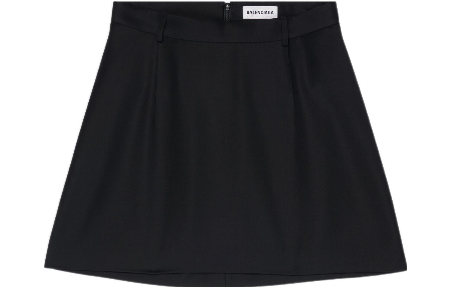 Order (W) 발렌시아가 솔리드 로고 패치 미니 스커트 캐주얼 쇼트 스커트. 704366TJT351000