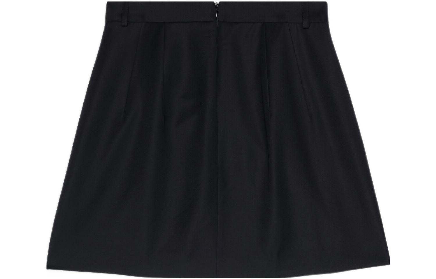 Lookbook (W) 발렌시아가 솔리드 로고 패치 미니 스커트 캐주얼 쇼트 스커트. 704366TJT351000