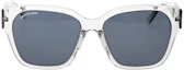 Lookbook (Women) Balenciaga Square Sunglasses with Side Logo, Grey Frame. BB0215SA-004