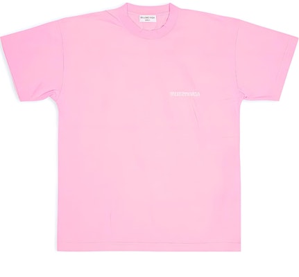 (W) Balenciaga SS22 Kaos Crewneck Oversized Logo Bordir Warna Pink. 612965TLVB35000 Order (W) Balenciaga SS22 Kaos Crewneck Oversized Logo Bordir Warna Pink. 612965TLVB35000