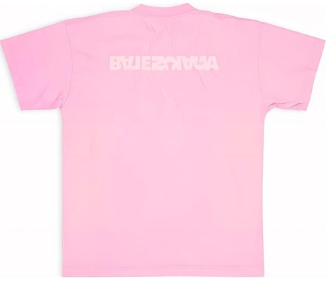 (W) Balenciaga SS22 Kaos Crewneck Oversized Logo Bordir Warna Pink. 612965TLVB35000 Lookbook (W) Balenciaga SS22 Kaos Crewneck Oversized Logo Bordir Warna Pink. 612965TLVB35000