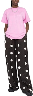 (W) Balenciaga SS22 Kaos Crewneck Oversized Logo Bordir Warna Pink. 612965TLVB35000 Details for (W) Balenciaga SS22 Kaos Crewneck Oversized Logo Bordir Warna Pink. 612965TLVB35000