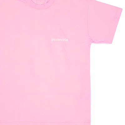 (W) Balenciaga SS22 Kaos Crewneck Oversized Logo Bordir Warna Pink. 612965TLVB35000 Sizing (W) Balenciaga SS22 Kaos Crewneck Oversized Logo Bordir Warna Pink. 612965TLVB35000