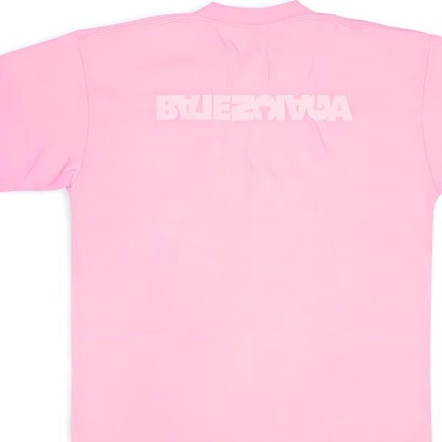 (W) Balenciaga SS22 Kaos Crewneck Oversized Logo Bordir Warna Pink. 612965TLVB35000 Cheap (W) Balenciaga SS22 Kaos Crewneck Oversized Logo Bordir Warna Pink. 612965TLVB35000