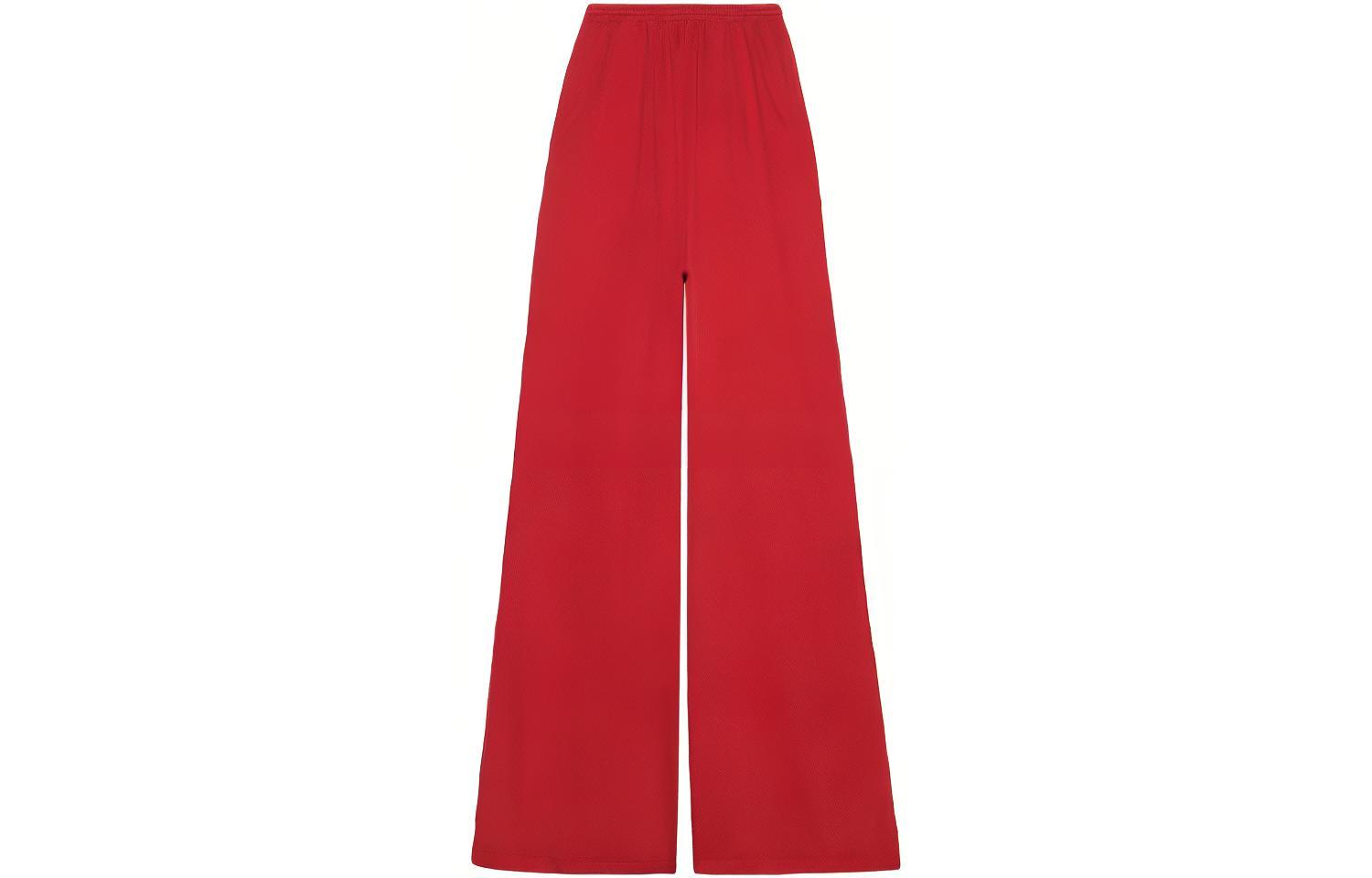 (Women) Balenciaga  SS22 Red Relaxed Fit Elastic Waist Casual Pants. 682143TLVN20641