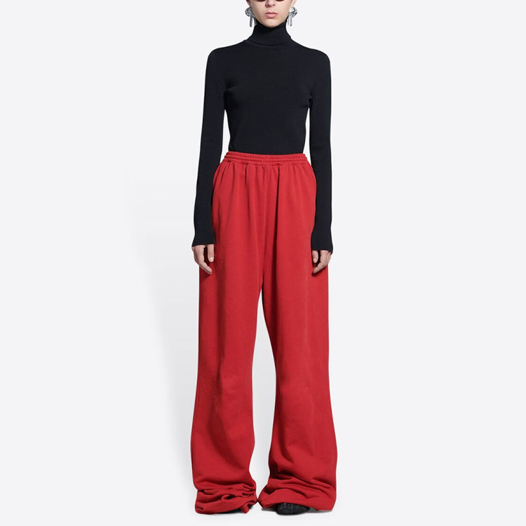 (Women) Balenciaga  SS22 Red Relaxed Fit Elastic Waist Casual Pants. 682143TLVN20641 圖 4