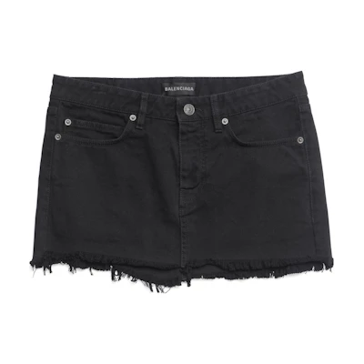 (Women) Balenciaga SS23 Black Denim Mini Skirt 744972TNW111700