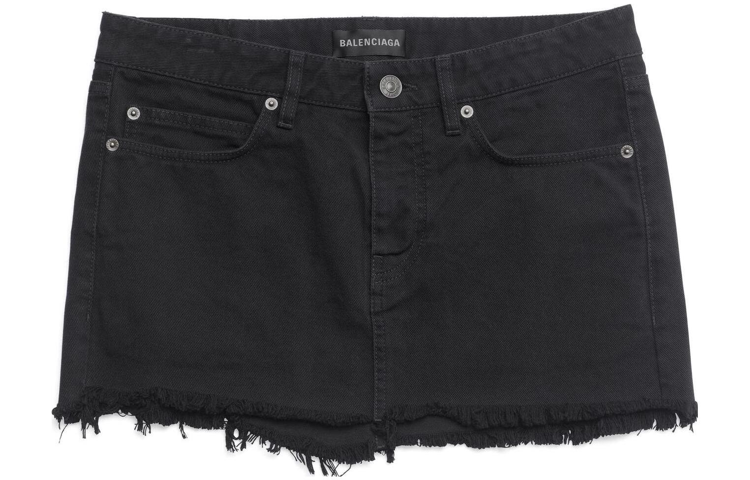 Order (W) 발렌시아가 SS23 블랙 데님 미니 스커트 744972TNW111700