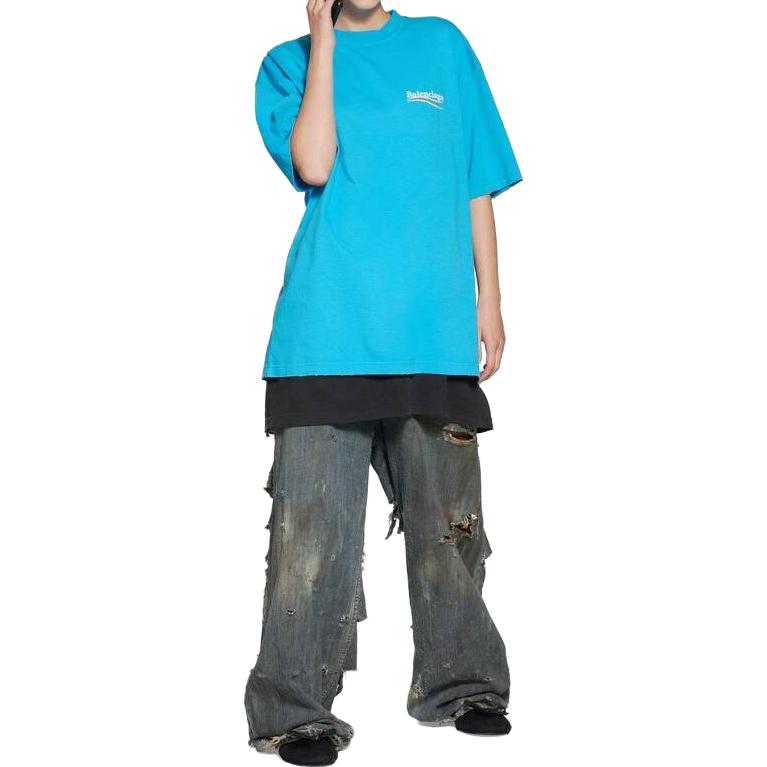 Shop (W) Balenciaga SS23 字母印花寬鬆版型圓領T恤 641655TNVG59170