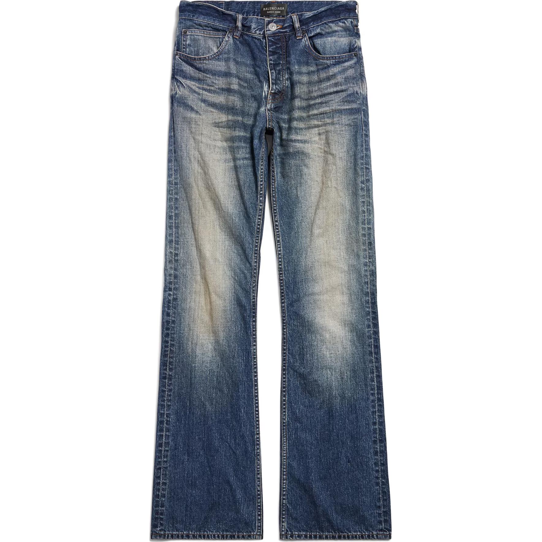 (Women) Balenciaga  SS25 Colorblock Low-Waist Straight Jeans Blue 814086TRW623020