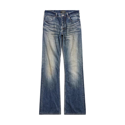 (Women) Balenciaga SS25 Colorblock Low-Waist Straight Jeans Blue 814086TRW623020