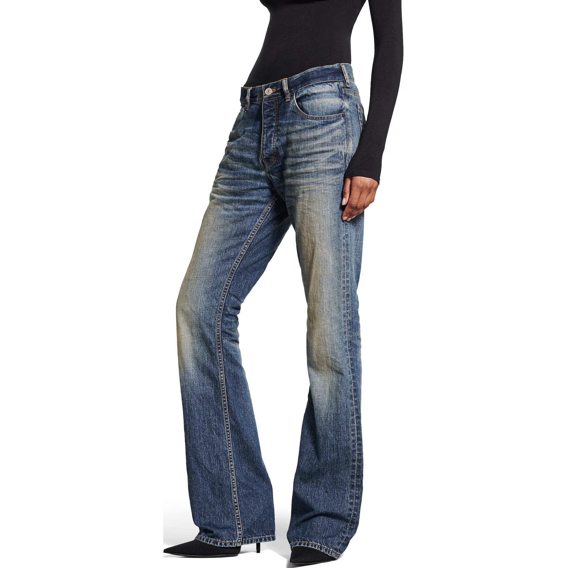 (Women) Balenciaga  SS25 Colorblock Low-Waist Straight Jeans Blue 814086TRW623020 圖 6