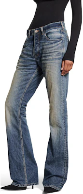 (W) バレンシアガ SS25 カラーブロック ローウエスト ストレートジーンズ ブルー 814086TRW623020 Details for (W) バレンシアガ SS25 カラーブロック ローウエスト ストレートジーンズ ブルー 814086TRW623020