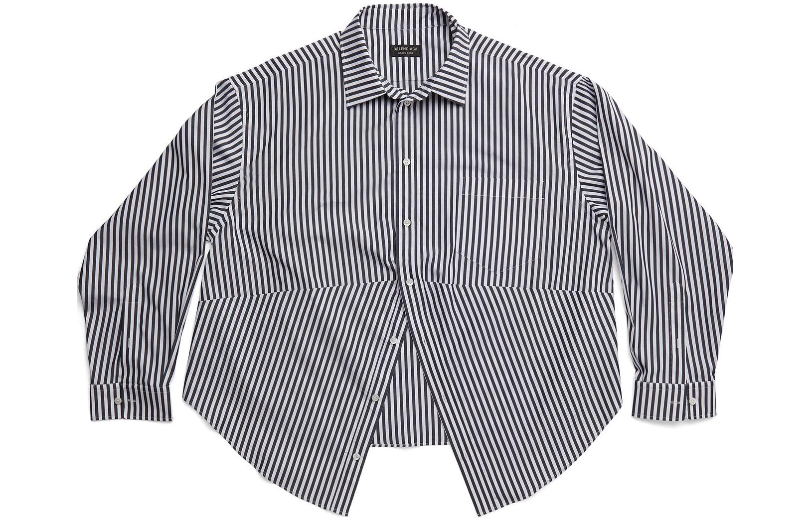 Order (W) Balenciaga 條紋長袖襯衫 黑/白 長袖襯衣 725390TOM151070