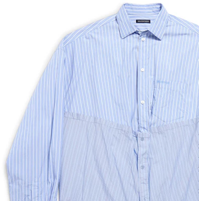 (Women) Balenciaga Striped Single-Breasted Long Sleeve Shirt Blue 790944TQM163965 Shop (Women) Balenciaga Striped Single-Breasted Long Sleeve Shirt Blue 790944TQM163965